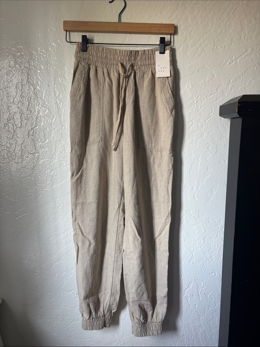 a new day Beige Drawstring Jogger Pants